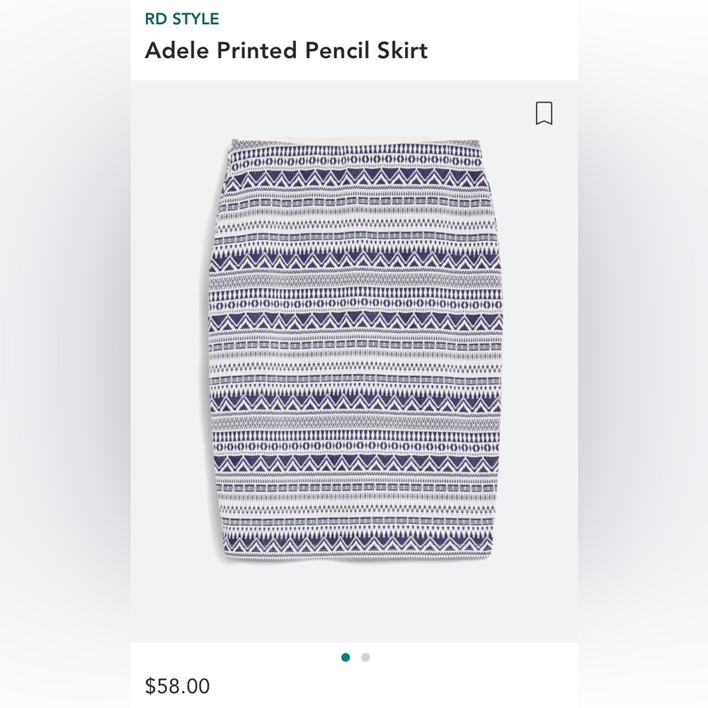 RD Style Fitted Printed Pencil Skirt - Picture 8 of 8